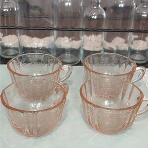 Federal Glass Madrid pattern pink depression glass cups Mug Tea